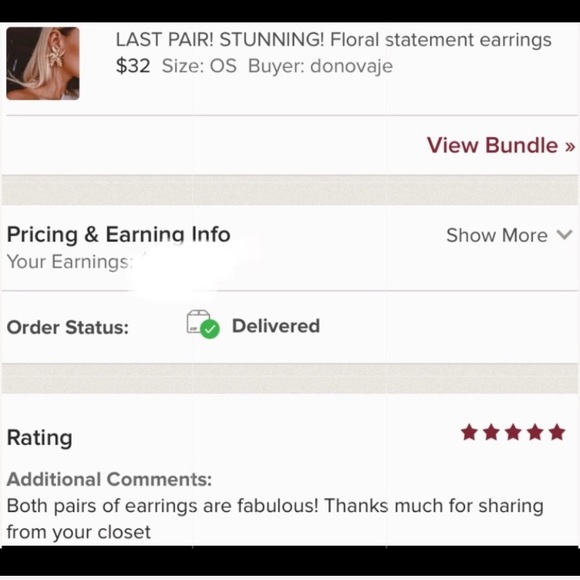 LAST PAIR! GOLD Floral statement earrings - Picture 4 of 6